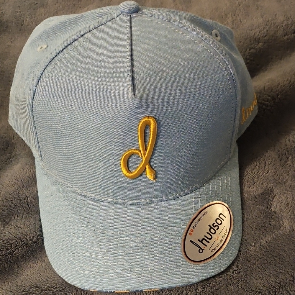 NWT Hudson Jeans  Light Blue Cap with Yellow Embroidery